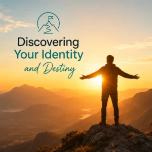 A silhouette of a person standing with open arms on a mountain peak at sunrise, symbolizing breakthrough and the 10tenlife pathway for Discovering Your Identity and Destiny.