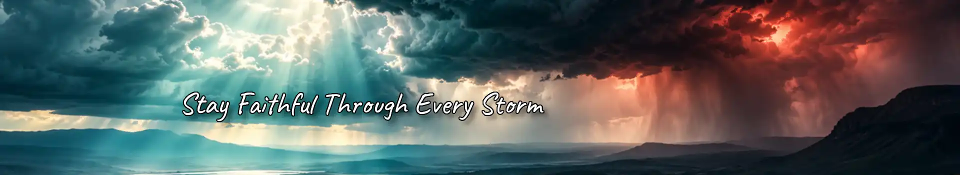 Faithful Pace cover image featuring a dramatic stormy sky with sunlight breaking through the clouds, symbolising faith, hope, and peace during life's challenges.